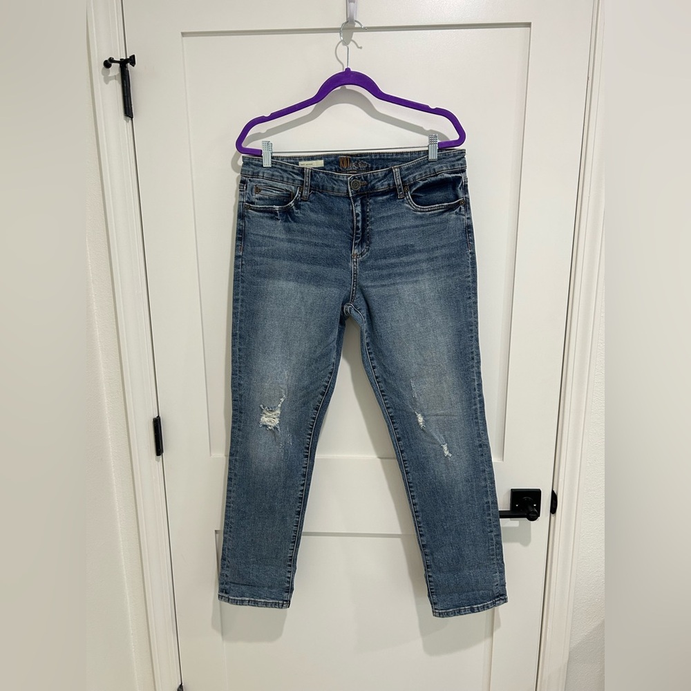 Kut from the Kloth Medium Wash Distressed Skinny Jeans